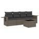 vidaXL 5-delige Loungeset met kussens, polyrattan, grijs