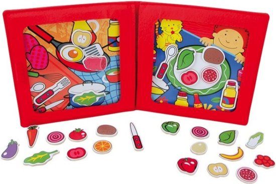 Small Foot Magnetische puzzel mobiel koken - rood