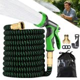 Tuyau d'arrosage flexible de 15 mètres avec adaptateur