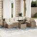 Maison Exclusive - Ensemble de jardin pour le jardin, 9 pièces, avec coussins, beige, en polyrotin
