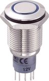 TRU COMPONENTS Vandalismebestendige druktoets 250 V/AC 3 A 1x aan/(aan) Moment Blauw IP67