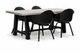 Lesliliving Bol Tuinstoel Montreux zwart/zwart met cento tafel 180 cm