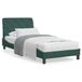 Maison Exclusive - Cadre de lit avec éclairage LED et matelas, vert foncé, 80 x 200 cm, velours