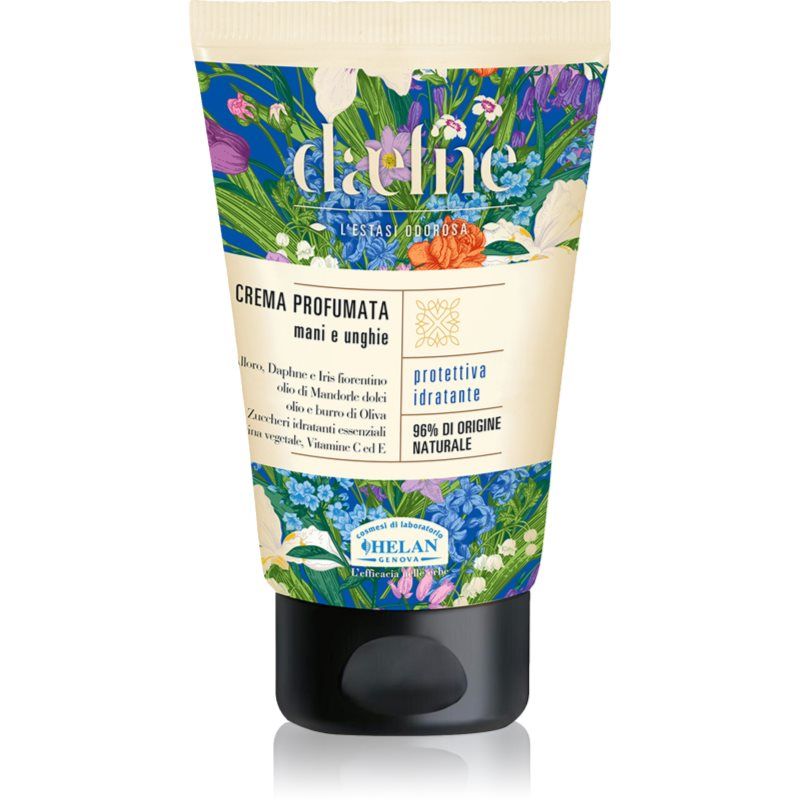 Helan Daefne - Nagelcrème voor droge en gebarsten handen met vitamine C en E revitaliserende nagelcrème met plantaardige keratine, vochtinbrengende crème met zoete amandelolie, 96% natuurlijke