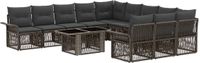 vidaXL Tuinbank - Set - 2 zitplekken - Grijs - Polyrattan