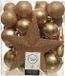 Decoris Kerstballen Set - 34-delig - Camel Bruin - Kunststof - Inclusief Piek