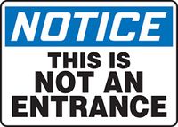 Accuform MADM861VA aluminium veiligheidsteken, legende "Notice This is NOT an Entrance", 7" Lengte x 10" Breedte, Blauw/Zwart op Wit
