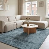 DÉJA Living Vloerkleed 68x220cm - Laagpolig Lichtblauw Stof - Ruma