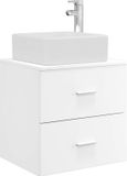 vidaXL Meuble sous lavabo mural Blanc 49,5 x 41 x 63 cm