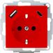 Kopp HK07 - geaard inbouwstopcontact, USB A/C, rood