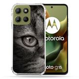 Cokitec Versterkte hoes voor Motorola G15 Animal Cat Grey
