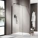 FortiFura Galeria Inloopdouche - 90x200cm - Afgeronde Glaswand - Links - Ribbel Glas - Wandarm - Mat Zwart
