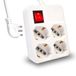 V-TAC Stekkerdoos met kabel 1,5 m 4-voudig 10/16 A Bipasso + Shuko met verlichte schakelaar stopcontact 16 A wit