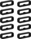 kwmobile 10x Horloge band lusje geschikt voor 20mm Smartwatch Strap (Universal) lus bandje voor Fitness tracker en smartwatch van silicone - zwart