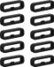 kwmobile 10x Boucle de montre adaptée aux bracelets de montre connectée de 20 mm (universel) boucle de bracelet en silicone pour tracker de fitness et montre connectée - noir