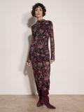 Apricot Midi-jurk van mesh met bloemenprint