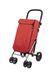 Carlett - Pack supermarktwagen + geschenkhaak, opvouwbare supermarktwagen, met 4 wielen en grote capaciteit 25 kg, hoofdvak 48 l, thermotas 10 l - kleur rood