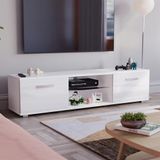 Vida Designs Cosmo LED TV Unit 2 Deur Moderne Glans Matte MDF Woonkamer Kast Media Stand Meubels RGB Licht Wit 160 cm