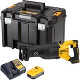 DeWalt DCS 386 H1T accu-reciprozaag 18 V borstelloos + 1x Powerstack accu 5.0 Ah + lader + TSTAK