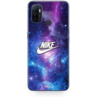 Nike Etui Oppo A32 logo wit gekleurde ruimte Maniacase