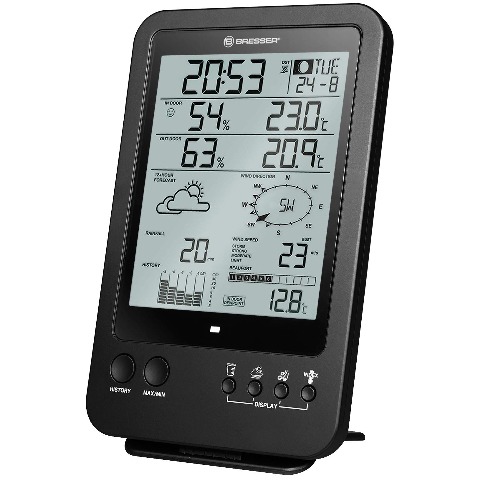 Bresser 5-in-1 Weather Station - Digital Display - Black