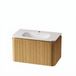 Saniclass Terra Meuble de salle de bain - 80cm - 2 tiroirs - Lavabo en Solid Surface - 1 vasque - 1 trou de robinetterie - Sandwood (Chêne clair)