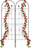 Relaxdays Plantenklimrek set van 2 - 180 x 50 cm - Vrijstaand - Metaal - Zwart