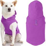 Gooby Every Day Fleece vest voor koud weer met capuchon voor kleine honden, klein, paars