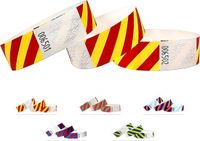 Qubiband Tyvek polsbandjes voor evenementen - 500 stuks - gestreept - Rood-Geel