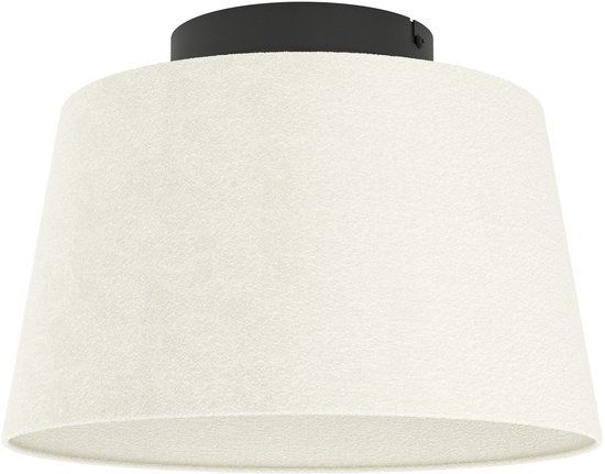 EGLO Febres Plafondlamp - E27 - Ø 35 cm - Zwart/Wit - Teddy stof