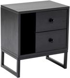 Merkloos Asir - Nachttisch - Hout Zwart & Zwart - 45,2 x 29,5 x 50 cm