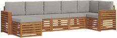 vidaXL Hoek loungeset 2-zits acacia hout naturel en lichtgrijs