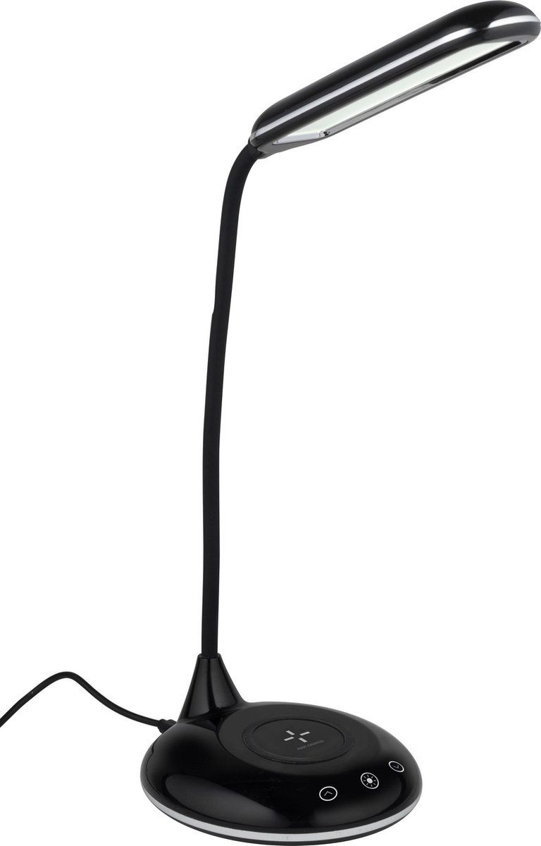 Grundig Bureaulamp met Telefoonoplader - Draadloos - USB - LED - Flexibel buigbaar - Zwart