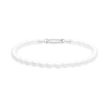 Tamaris Elegante armband van gepolijst roestvrij staal, zilver, tot 18 cm verstelbare glazen kralenketting, waterdicht en huidvriendelijk