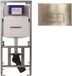 Geberit Inbouwreservoir UP320 met QeramiQ metal bedieningsplaat - dualflush - rechthoekige knoppen - metaal goud geborsteld