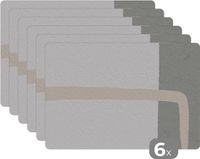 KitchenYeah Placemat Set - Abstract Minimalist Design - 45x30cm - 6 Pieces - Multicolor, Anti-Slip, Washable