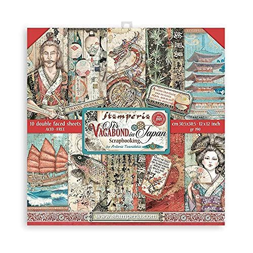 Stamperia International Stamperia-Scrapbooking Pad-Double Sided-Sir Vagabond in Japan - 6 x 15,2 cm