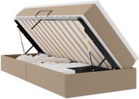 vidaXL Opslagbed met matras Cappuccino 90 x 200 cm Kunstleer