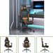 vidaXL Fauteuil de jeu en tissu noir et orange