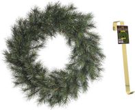 Decoris Couronne de Noël verte 60 cm Malmo avec pendentif doré
