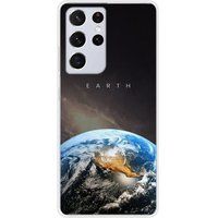 Samsung Galaxy S21 Ultra Earth Bedrukt siliconen hoesje