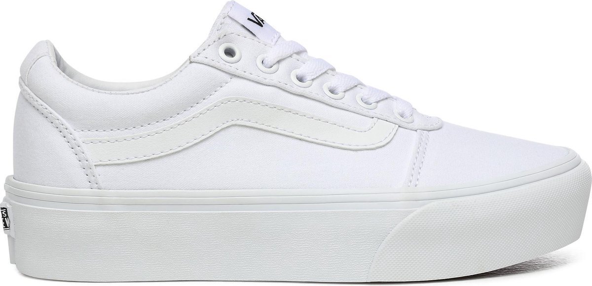 Vans Ward Platform Canvas Dames Sneakers - White - Maat 40