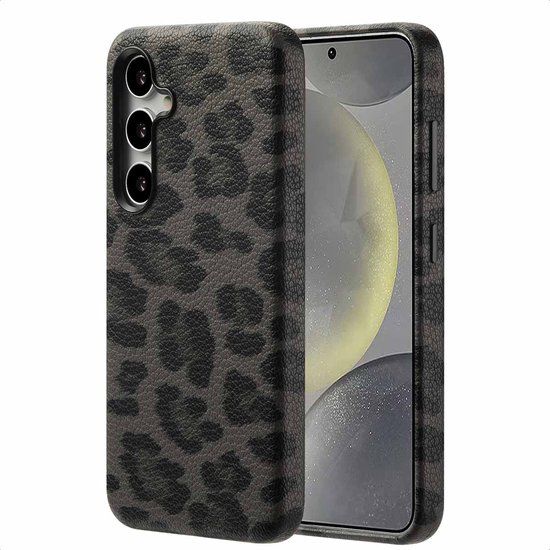 Selencia Sabi Backcover Panterprint met MagSafe voor de Samsung Galaxy S24 - Midnight Black