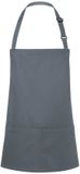 Karlowsky Korte schort met bib, antraciet, stof, effen