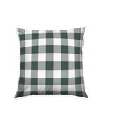 Tom Tailor Flanellen kussenhoes, 40 x 40 cm, 100% katoen/flanel, met omkeerbaar motief en gekleurde merkritssluiting, klassiek geruit groen, bruin (Forest & Rusty Red)