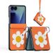 Dux Ducis Coque Samsung Galaxy Z Flip8 Luvy avec anneau de doigt/dragonne - Orange / Marguerite