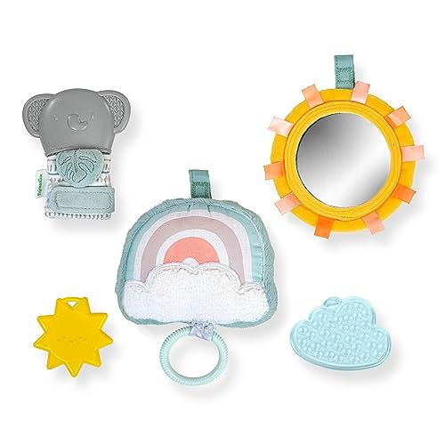 Ingenuity Calm Springs Soothing Essentials Cadeauset - Baby - Muzikaal Speelgoed, Rammelaar, Spiegel, 2 Bijtringen