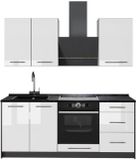 Vicco Eenpersoonskeuken Fame-Line, Wit Hoogglans/Antraciet, 190 cm zonder werkblad