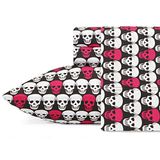 Betsey Johnson Bed sheet set lichtgewicht, ademend, temperatuurregulerende stof. Super zacht, onderhoudsvriendelijk en ideaal voor alle seizoenen, polyester, schedels, koningin