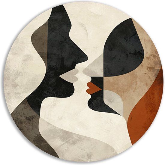 Merkloos / Sans marque Gezichten Schilderij - Forex Wandpaneel - 50x50cm - Modern